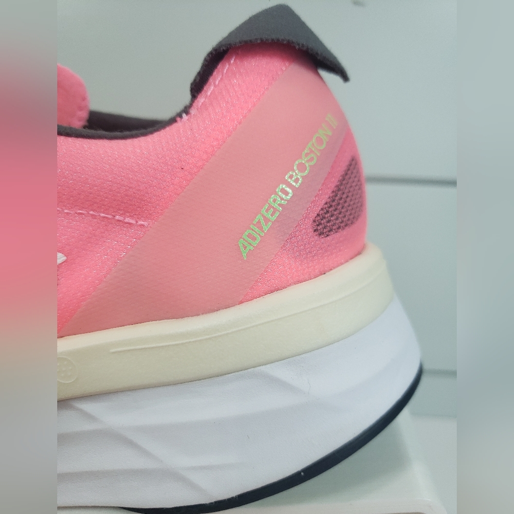 Adidas Adizero Boston 11 Beam Pink Green Bright Neon Running Sneakers Women 8.5 - Picture 5 of 11